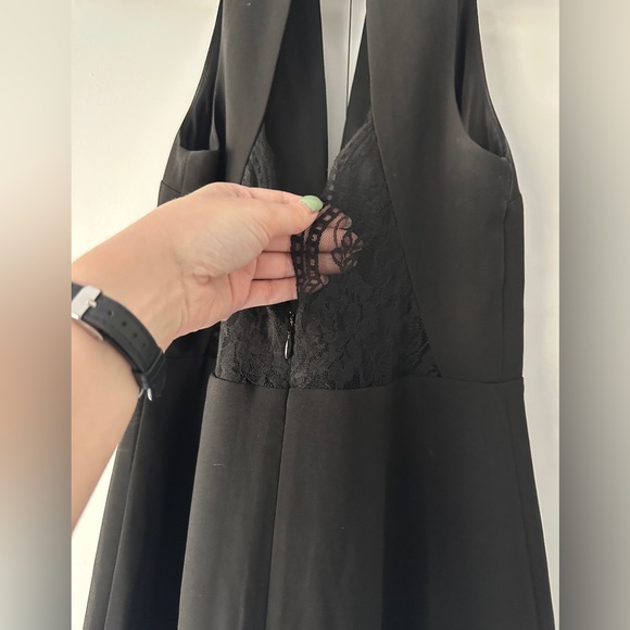 Express Black Mini Halter Lace Back Dress - Picture 6 of 8